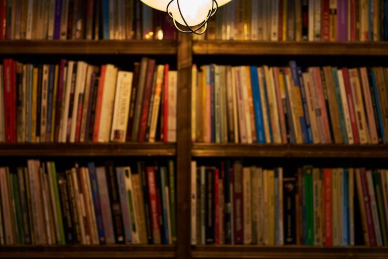light bulb beside books on shelf